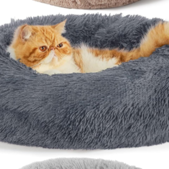 Round Fluffy Plush Pet Bed
